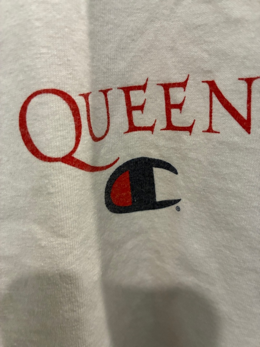 Champion White Short Sleeve Tee with Red & Blue Chest Logos - Picture 3 of 6